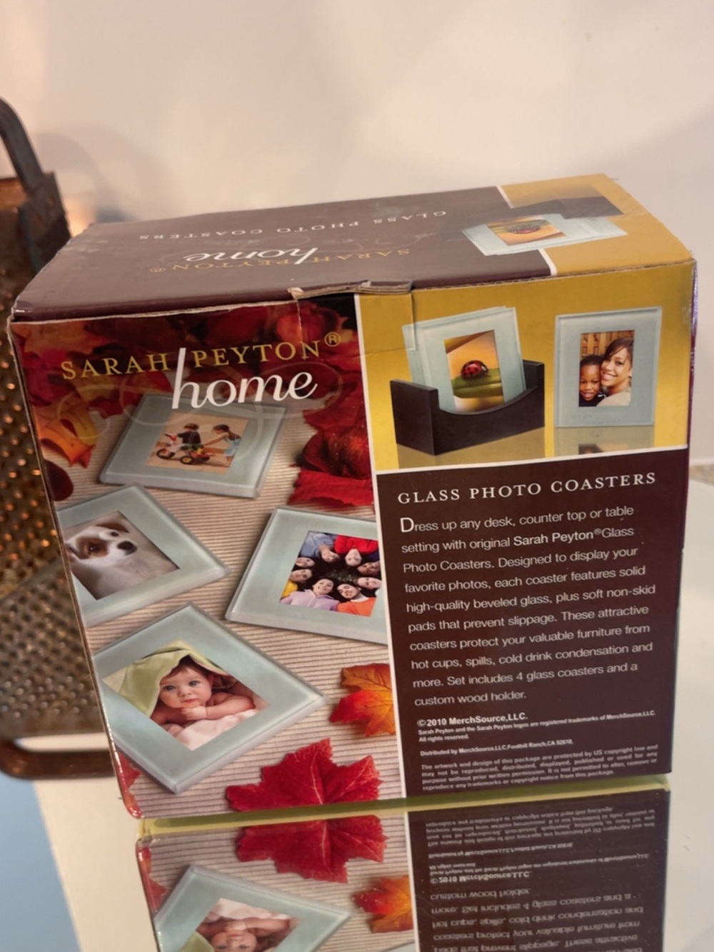 NIB - Sarah Peyton - Glass Photo Coasters - Picture 3 of 4
